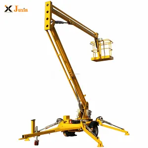 Articulating boom lift mobile trailer mounted cherry picker folding arm lifts spider boom lifting for sale