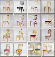 Chaises de banquet empilables en plastique doré Chiavari pour événements, hôtels et fêtes, vente en gros à bas prix