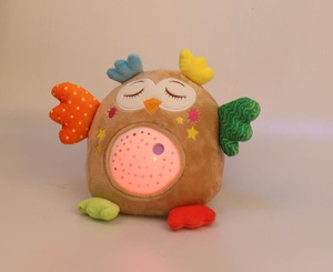 Jouet musical multifonctionnel pour bébé, hibou en peluche, projecteur de ciel étoilé, kaki, 28 cm, logo personnalisé ODM, jouet de sommeil en peluche - Product Image 6