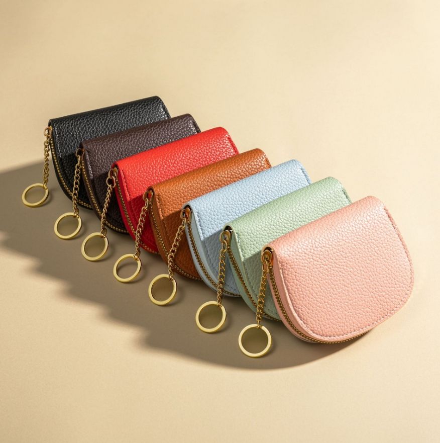 Multiple Card Slots Shell Semi-Circle Short Wallets RFID Blocking