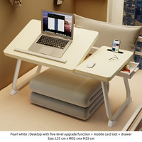 Lit de bureau de dortoir pliant à la maison portable avec table à manger paresseuse bureau d'ordinateur portable en métal et matériau MDF pour une utilisation au bureau