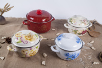 Luhong Happiness Classic Enamel Pot Double-Handled Cover Mini Hot Pot Baby Food Soup Pot Carbon Steel Bottom Gas Sustainable