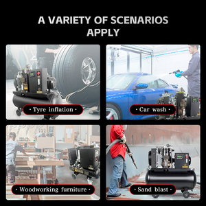 מדחס אוויר בורגי 3 קילוואט-7.5 קילוואט 5 כוחות סוס, ניפוח צמיגים, מדחס אוויר נייד 8 בר, 2 ב-1 מדחס אוויר בורגי סיבובי עם מיכל - Product Image 4
