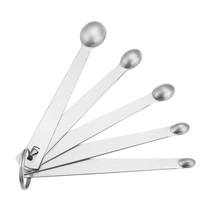 Stainless Steel 5 Piece Measuring Spoon Set Long Handle Dishwasher Safe For Kitchen Cooking Baking - Product Image 3