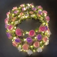 Couronne de Noël LED Lumineuse à 9 Fleurs et 10 Lumières pour Mariage, Fête, ou Décoration de Noël – Jouet Lumineux pour Cheveux