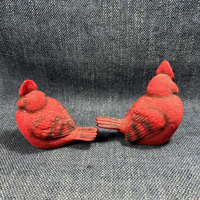 Ornement de Noël festif en résine inaltérable, 2 oiseaux cardinaux rouges, décoration de vacances pour cabane rustique