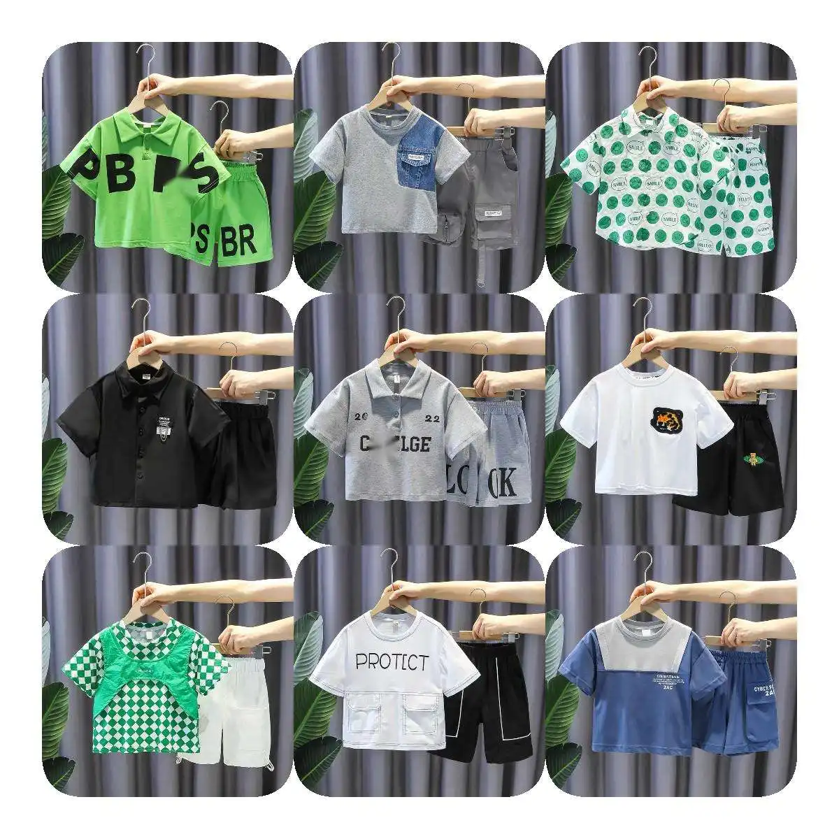 Short en jean Polo vêtements formels pour enfants ensemble 2 pièces pour enfants et garçons, ensemble de vêtements d'été pour enfants