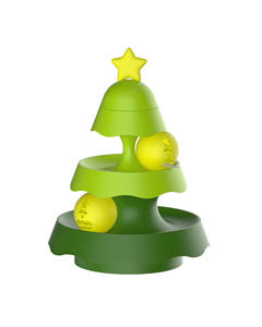 Nuovo eco-friendly tre-strato Mini albero di natale pista giocattolo giradischi luminoso con erba gatta Pet forniture per gatti - Product Image 6