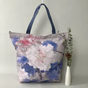 Cá Nhân Sáp Ladies Túi Vải Nhỏ Bán Buôn Điện Thoại Túi Vải Canvas Tote Tái Sử Dụng Ngang Túi Vải Với Dây Kéo