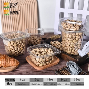 Bán buôn vuông giả mạo bằng chứng dùng một lần 8oz 12oz 16oz 24oz 32oz hạt bao bì hộp nhựa với nắp - Product Image 3