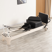 Nouveau design de reformer de Pilates en bois blanc arrondi pour la formation à domicile, machine de Pilates, reformer commercial