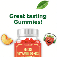 Rosebest - Usine chinoise - Gummies et suppléments personnalisés à la saveur de vitamine D3 K2 pour enfants, pour la force des os et des dents et la santé immunitaire