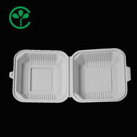 8*8 pouces 1 compartiment récipient alimentaire écologique jetable recycler boîte à lunch micro-ondes conteneur à emporter 200 pièces/carton