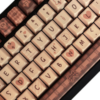 Cute Dessert Bunny PBT Keycaps | 129 Keys Cherry Profile | Dye-Sublimated Sweet Pastry Design for MX Mechanical Keyboards