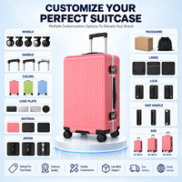 Ensemble de bagages rigides en aluminium de qualité supérieure avec cadre en aluminium, rayures verticales, double serrure TSA, roues pivotantes à 360°, tailles 20, 24 et 28 pouces