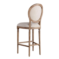 Tabouret de bar en bois massif de style Louis XV, luxe français moderne, meubles pour la maison, restaurant, hôtel, cuisine extérieure, salle à manger, chaises de bar