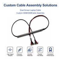 ICape Factory Direct Custom 30Pin 0.5mm Micro-Coaxial FEP/PTFE Jacket LVDS Cable Assembly Dual-Screen Laptop High-Speed Harness