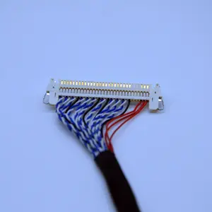 LVDS Kabel Video Tampilan Layar Wiring Harness 10064 32AWG 30pin Konektor
