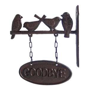 Plaque murale double face Bienvenue Goodbye Plaque murale en fonte <span class=keywords><strong>Oiseaux</strong></span> Cottage Farmhouse Accents - Product Image 3