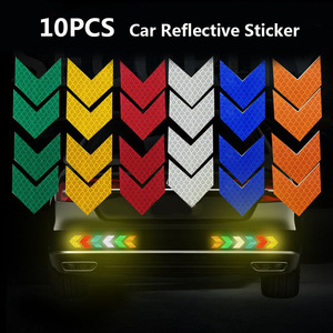 Cinta reflectante de flecha, adhesivo de advertencia de seguridad, para camión, motocicleta, coche, Estilismo, 10 Uds. - Product Image 5