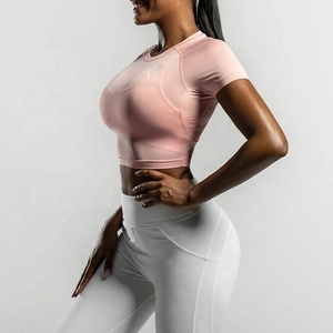 Débardeurs de sport pour femmes PIHA SPORTS, design ethnique personnalisé, extensibles, en polyester/coton, beige, manches courtes, coupe régulière, séchage rapide - Product Image 2