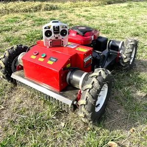 HT550 Remote Control Mesin Pemotong Rumput Roda Listrik Pintar Salju Bajak Robot Mesin Pemotong Rumput untuk Dijual