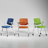 Chaise de formation haute densité, table pliable moderne, structure en fer pour réunions et conférences DESTON HL-632D Blanc/Noir Garantie 5 ans