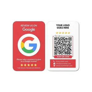 Venta caliente personalizado perfil de negocios PVC Google Review Smart RFID NFC tarjeta