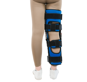 Tutore per Ginocchio Blu con Cerniera Metallica e Regolazione ROM, Supporto per Gamba per Riabilitazione Post-Operatoria - Product Image 4