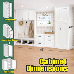 Mueble de Entrada Estilo Shaker Blanco Americano |   Gabinete de Almacenamiento para Pasillo Personalizable |   Armarios de Almacenamiento para la Entrada o el Recibidor - Product Image 3