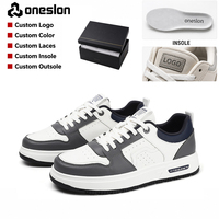 Chaussures de skate rétro confortables à lacets avec logo personnalisé, tige en PU, doublure en mesh, baskets respirantes pour hommes