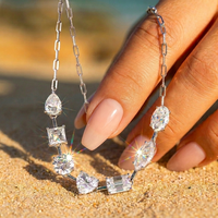 Nouveau design été 2026 – Collier pendentif en argent sterling 925 de luxe avec 3ex multiples diamants en forme de cœur et moissanite 1 carat