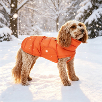 Manteau rembourré vert pour chien, veste chaude d'hiver pour chiens, style classique, matériau en polyester, vêtements pour animaux de compagnie de couleur unie