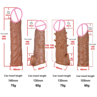 Meistverkaufter Realistischer Masturbations-Dildo-Sleeve Wiederverwendbare Weiche Silikon-Verlängerungskondome für Männer Erwachsenen-Sexspielzeuge