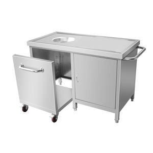 Établi <span class=keywords><strong>en</strong></span> acier inoxydable avec table de <span class=keywords><strong>ferraille</strong></span> Chariot pour restaurant et hôtel - Product Image 4