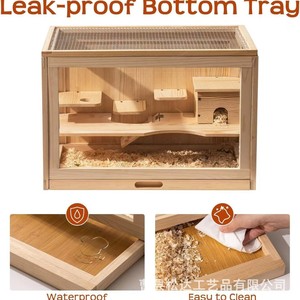 Wooden hamster cages, large acrylic hamster cages, habitats with hiding places and <b>ladders</b>, guinea pig cages. - Product Image 2