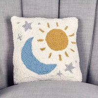 Coussins brodés faits main sur mesure, kit de matériel DIY, fil de laine acrylique, coussin décoratif pour la maison, cadeau