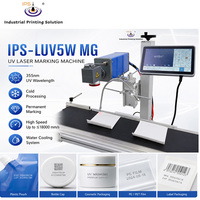 Mesin Penanda Laser UV Terbang IPS-LUV5W MG F 5W 355nm Berpendingin Air, Mesin Pengkodean Laser Online untuk Plastik, Kaca, PCB, dan Kemasan