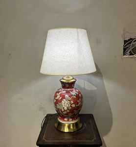 Lámparas de mesa de cerámica para sala de estar, <span class=keywords><strong>dormitorio</strong></span>, decoración del hogar, flores de estilo chino, lámparas de mesa de cerámica roja - Product Image 5