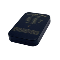 Boîte en fer blanc rectangulaire vide de haute qualité avec charnière, de qualité alimentaire, pour l'emballage d'autocollants, de cartes et de cartes à jouer