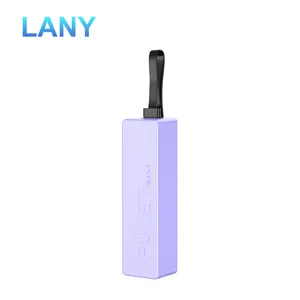 LANYファクトリープロモーションミニパワーバンク電話ホルダー付き急速充電5000Mahポータブル充電器小型カプセルパワーバンク