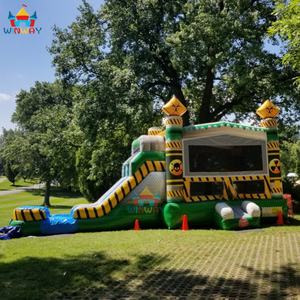 Château gonflable pour aire de jeux d'enfants en plein air avec toboggan, double piste, en PVC, installation facile, combo non toxique pour le plaisir - Product Image 4