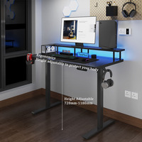 Bureau debout modulaire en métal résistant aux rayures, ergonomique, réglable en hauteur, table électrique à levage avec étagère de rangement