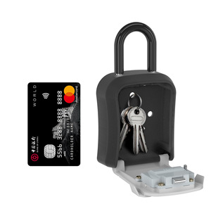 กล่องใส่กุญแจอลูมิเนียมอัลลอยด์ทรงสี่เหลี่ยม IP65 กันน้ำสำหรับใช้กลางแจ้งในสถานที่ก่อสร้างพร้อมกุญแจเก็บกุญแจแบบมีแผ่นปิด - Product Image 1