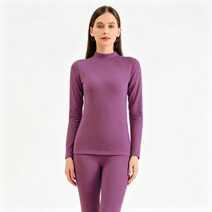 Nouvelle <span class=keywords><strong>sous</strong></span>-vêtement chauffant pour <span class=keywords><strong>femme</strong></span>, respirant, sans couture, antibactérien, avec doublure en polaire épaisse à double couche pour la chaleur en saison froide - Product Image 4