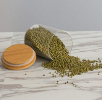 Offre Spéciale – Couvercle en Bambou de Qualité Alimentaire, Anti-fuite, Réutilisable, Texture Naturelle, pour Pot de 18,6 oz – Idéal pour le Stockage d'Aliments Secs