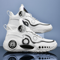 Sepatu Basket Pria Kulit PU Berkualitas Tinggi, Tahan Lama, Model High-top, Nyaman, Anti Selip, Fashion, Promo