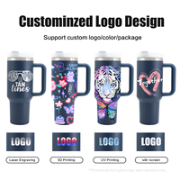 Gobelet Isotherme en Acier Inoxydable de 40 oz avec Logo Personnalisé, Paille et Poignée pour Cadeaux d'Entreprise, Tasse de Voyage à Café et Thé
