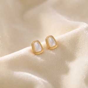 Pendientes de Oro Sólido de 18K Xinfly con Piedras Preciosas Orgánicas AU750, Malaquita, Madreperla, Ojo de Tigre, Joyería Fina Minimalista para Mujer - Product Image 3