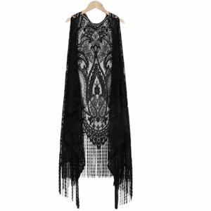 Blouse de <span class=keywords><strong>plage</strong></span> ajourée en <span class=keywords><strong>dentelle</strong></span> style européen et américain pour femme, châle de <span class=keywords><strong>plage</strong></span>, cardigan court tricoté anti-UV, grande taille - Product Image 5